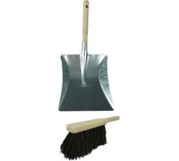 Novaliv 1x Set pelle de balayage galvanisé Arenga Balayette et pelle Set de balayage dustpan and brush Set de balayage manuel Balayette Arengaborsten Balayette Arenga Balayette à main