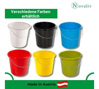 Novaliv 20 seaux 5L blanc avec graduation - Seau de nettoyage 5 litres ⌀ 22,5 cm Pratique et polyvalent avec graduation pour le ménage & le jardin idéal comme seau de ménage, seau à eau, seau d'essuya