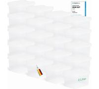 Novaliv 20x boîtes de rangement avec couvercle petites 2 L transparentes Nestbar boîtes en plastique empilables avec fermeture à clip plastique BPA-free 19 x 14 x 11 cm