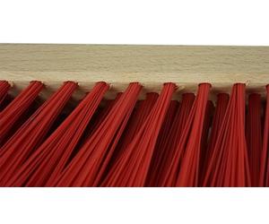 Novaliv 2x balai de rue avec manche 60 cm I bois I élaston rouge I gros balai industriel balai de rue large balai de jardin balai d'extérieur balai d'extérieur