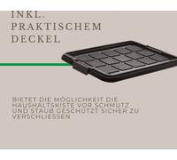 Novaliv 3x commode sous le lit avec roulettes 28L boîte de rangement couvercle anthracite emboîtable avec fermeture à clip caisse à roulettes BPA-free 61x40x17 cm