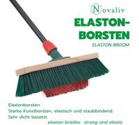 Novaliv 4x balai avec poils en V 40 cm Elaston vert/rouge | Balai avec manche télescopique | Balai de rue Balai de jardin Balai industriel Balai de cour Balai multi-usages Balai grande taille Garden B