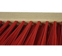 Novaliv 4x balai de rue 50 cm avec manche en bois I Elaston rouge I Balai pour l'extérieur I Balai industriel de jardin avec manche Balai à neige Balai universel Balai d'écurie Balai d'hiver