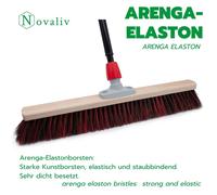 Novaliv 4x balai de rue 60 cm I avec manche I Arenga-Elaston noir-rouge I manche télescopique I balai pour l'extérieur I balai industriel balai de jardin balai à neige balai universel
