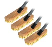 Novaliv 4X Brosses à récurer en bois avec soies PPN avec manches télescopiques pratiques | Raclette avec filetage | Brosses à récurer robustes | Brosse de sol | Intérieur Extérieur