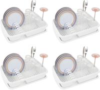 Novaliv 4x Organiseur de Vaisselle BLANC 40 x 30 cm - Egouttoir de vaisselle - Usage polyvalent pour la cuisine et le lavabo petit - Supports à couverts et à vaisselle - Dish Rack Kitchen