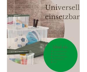Novaliv 6x boîtes de rangement avec couvercle 15L anthracite Storage boxes empilables Nestbar avec fermeture à clip Boîte en plastique BPA-free 41 x 29 x 20 cm