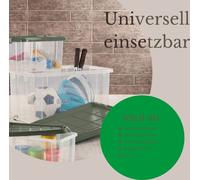 Novaliv 8x commode sous le lit avec roulettes 28L boîte de rangement couvercle transparent Nestbar empilable avec fermeture à clip caisse à roulettes BPA-free 61x40x17 cm