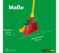Novaliv Balai à griffes Set 30 cm bois avec manche télescopique poils courbés Balai de jardin Balai de rue Balai à feuilles (2, Balai à griffes)