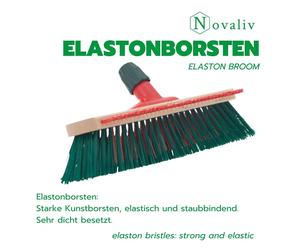 Novaliv Balai de jardin élaston 40 cm 3 pièces tête de balai avec grattoir poils élaston balai extérieur balai de rue poils durs balai de terrasse balai de cour balai d'écurie balai industriel balai e