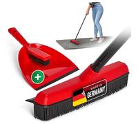Novaliv Balai en Caoutchouc avec Manche à Piquer et Balayette - Set de Coiffeur - Épilateur pour Chien - Broom - Parquet - Pour l'Intérieur - Extracteur de Tapis