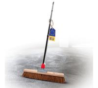 Novaliv Balai en coco 50 cm avec manche en poils de coco - Poils naturels avec manche - Idéal comme balai d'atelier, de salle, balai industriel, balai de maison, balai de peinture, balai à cheveux,