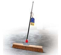 Novaliv Balai en coco 60 cm avec manche télescopique - Poils naturels - Nettoyage universel - Sol dur