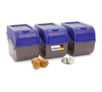Novaliv Boîte de Rangement pour Pommes de Terre | 3 Grandes Boîtes de 9 L | Bleu Marine | Empilable pour Oignons, Fruits et Légumes