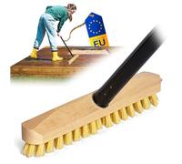 Novaliv Brosse à récurer en bois avec poils - Avec filetage et manche à vis - 4 pièces - Brosse à récurer PPN - Idéale pour nettoyer le balcon, la terrasse, le jardin, l'intérieur et l'extérieur