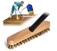 Novaliv Brosse à récurer en bois avec poils - Avec filetage et manche à vis - 4 pièces - Brosse à récurer Union - Idéale pour le nettoyage du balcon, de la terrasse, du jardin, de l'intérieur et de
