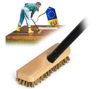Novaliv Brosse à récurer en bois avec poils - Avec filetage et manche à vis - 4 pièces - Brosse à récurer Union - Idéale pour le nettoyage du balcon, de la terrasse, du jardin, de l'intérieur et de