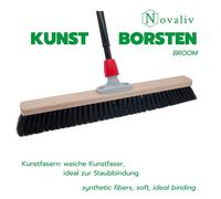 Novaliv Grand balai 80 cm avec manche télescopique Balai de salle avec garniture de balayage galvanisée comprenant une tôle de balayage et un balai à main Balai fin d'atelier Balai d'atelier Balai de
