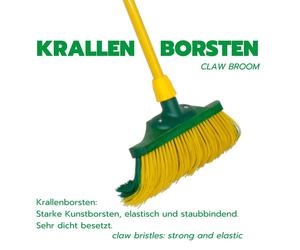 Novaliv Jeu de balais à griffes 30 cm bois avec manche télescopique poils courbes Balai de jardin Balai de rue Balai à feuilles (4, 40 cm balai avec manche)