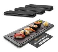 Novaliv Lot de 18 plaques en ardoise rectangulaires - 40 x 15 x 0,5 cm - Sets de table en ardoise - Planche à découper - Assiette de service pour buffet