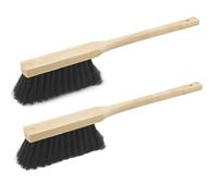 Novaliv Lot de 2 balais à main à long manche I 60 cm I Poils en crin de cheval I Fouet de voiture Brosse de lavage Brosse et pan