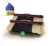 Novaliv Lot de 2 balais d'intérieur en crin de cheval - Mélange de poils doux - Pour armoire - En crin de cheval - Pour stratifié et parquet - Mélange de poils naturels