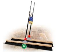 Novaliv Lot de 2 grands balais de 100 cm avec manche et poils synthétiques pour salle de sport