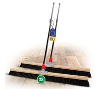 Novaliv Lot de 2 grands balais de 100 cm avec manche télescopique - Poils synthétiques - Balai fin - Avec manche - Balai industriel - Balai d'intérieur - Balai d'intérieur - Grand