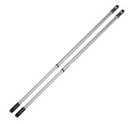 Novaliv Lot de 2 manches de balai télescopiques avec filetage 79-130 cm - En métal argenté - Pour balai - Filetage allemand - Manche universel de rechange - Manche télescopique de rechange