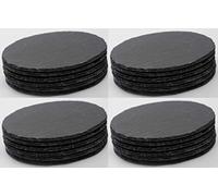 Novaliv Lot de 24 plateaux en ardoise I Ronds I 20 x 0,5 cm I Ardoise allongée plateau de service à sushi plat décoratif
