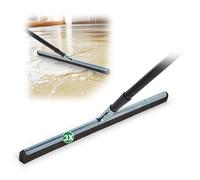 Novaliv Lot de 3 raclettes de salle de bain avec manche de 60 cm - En métal - XXL large - Pour carrelage de sol, terrasse, sol avec manche - Raclette pour fenêtre professionnelle