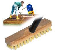 Novaliv Lot de 4 gommages en bois avec filetage et poignée à vis, brosse à plancher PPN, idéal pour le nettoyage de balcon, terrasse, jardin, intérieur et extérieur