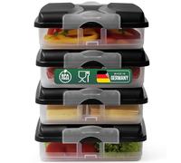 Novaliv Lot de 4 petites boîtes de conservation empilables avec 4 couvercles pour réfrigérateur et congélateur - Pour charcuterie, saucisses, fromage, fruits, légumes