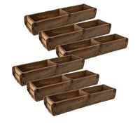 Novaliv Lot de 6 caisses en bois vintage 58 x 15 x 10 cm en forme de brique ancienne en bois recy eux compartiments - Chaque forme est unique