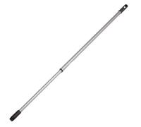 Novaliv Manche de Balai Télescopique 79-130 cm - Tige Universelle en Métal Argenté Avec Filetage Allemand - Manche de Rechange