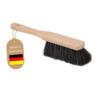 Novaliv ROSSHAAR Balayette de voiture à poils souples - Balai à main en crin de cheval - Petite brosse à main - Fouet de voiture - Balai en crin de cheval - Poils naturels - Brosse à main douce