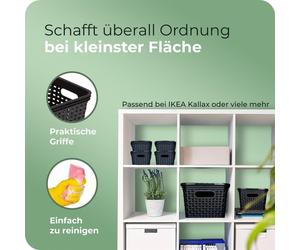 Novaliv Set de 3 boîtes de rangement avec couvercle en bois Cuisine 5L Noir Plastique Aspect rotin Cuisine Rangement & organisation Armoire sans BPA Organiseur Boîtes de rangement pour sachets de thé