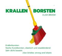 Novaliv Set de balais à griffes 30 cm bois avec manche télescopique poils courbes Balai de jardin Balai de rue Balai à feuilles (4, balai à griffes)