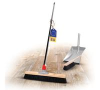 Novaliv Set de balais à main en poils naturels 50 cm avec soufflet en caoutchouc et balai télescopique à manche extensible I Poils de queue de cheval noirs I avec manche extensible I Doux I fin I