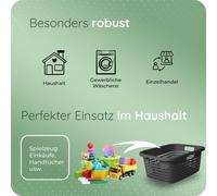 Novaliv Set économique 6x Panier à linge avec 3 poignées 25L Anthracite, Set de seaux à linge Bac à linge pour salle de bain Linge sale, Paniers à linge Bac à linge sale Ménage Collecteur Box