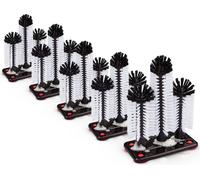 Novaliv Sparset 5x lave-verres avec 3 brosses à vaisselle & ventouse, lave-verres pour la maison Bar Comptoir Gastronomie Fête, brosse de rinçage Évier Brosse à verre Bière Verre Nettoyage de verre