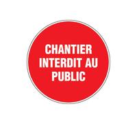 Novap Panneau d’interdiction rond 300mm ''Chantier interdit au public''