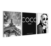 Novart PRÊT À ÊTRE ACCROCHÉ - Tableaux Decoration Set Coco Mode - Salon Chambre XXL Collage - N016335c