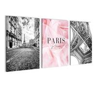 Novart Set de tableaux Paysage - AUCUN CADRE SUPPLÉMENTAIRE REQUIS - Tableaux muraux pour Salon Chambre à coucher Bureau - Déco 3 pièces Paris - N042336a