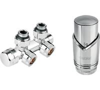 Novaservis - Kit de raccordement pour éléments chauffants avec connexion central, entraxe 50 mm, chrome ZTD30CR