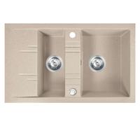Novaservis - Evier double en granit 79x48 cm, sable DRGM3/48/79SA