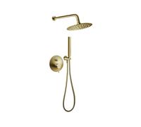 Novaservis Ferro Ciriculus - Ensemble de douche avec mitigeur encastré, avec corps, diamètre 20 cm, or brossé BCK7PBG-SET1-S