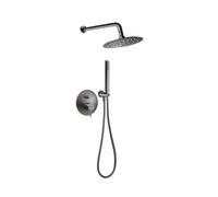 Novaservis Ferro Ciriculus - Ensemble de douche encastré avec mitigeur, avec corps, diamètre 20 cm, gun metal BCK7PGM-SET1-S