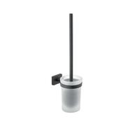 Novaservis Ferro Greta - Brosse WC murale avec support, verre dépoli/gun metal AGR14GM