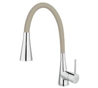 Novaservis Ferro - Mitigeur d'évier avec bras flexible et douchette, beige / chrome 70720,0BE